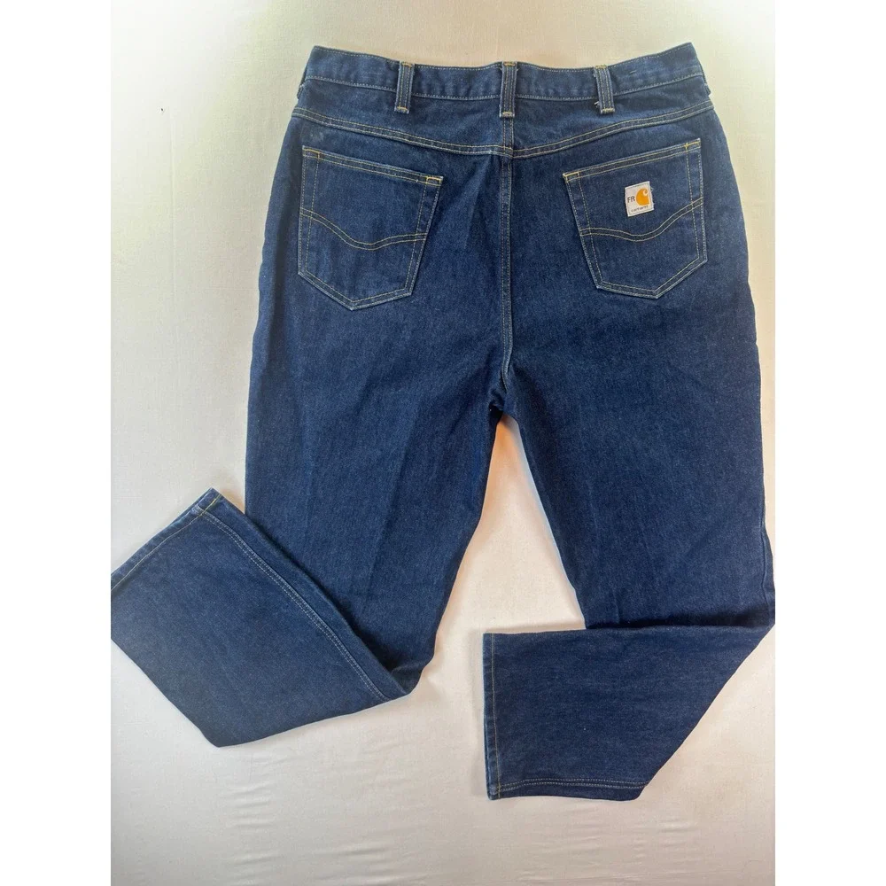 Carhartt FR Flame Resistant Jeans Mens 38x32 Dark Wash Denim Work Pants 280-83